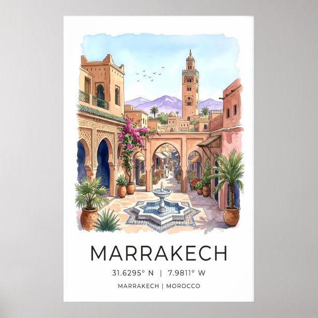 Impresión de arte de pared de Marrakech Paisaje ur (Frente)