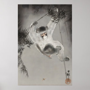 Impresión de Arte de Pared de Mono Japonés Animal 