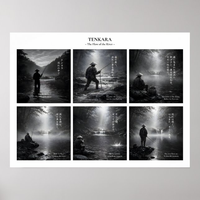Impresión de Arte de Pared de Pesca Tenkara (Frente)
