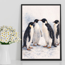 Impresión de Arte de Pared de Pingüino – Ilustraci