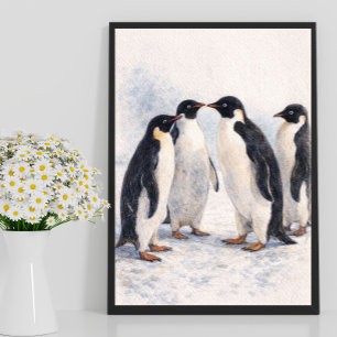 Impresión de Arte de Pared de Pingüino – Ilustraci