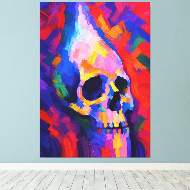 Impresión de Arte de Pared de Pintura de Cráneo Ab (Insitu (piso de madera))