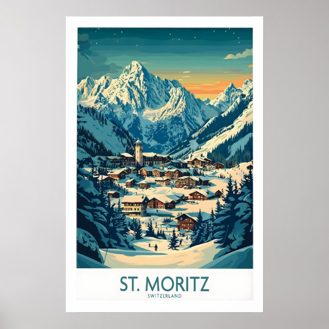 Impresión de arte de pared de St Moritz - Suiza 1 (Frente)