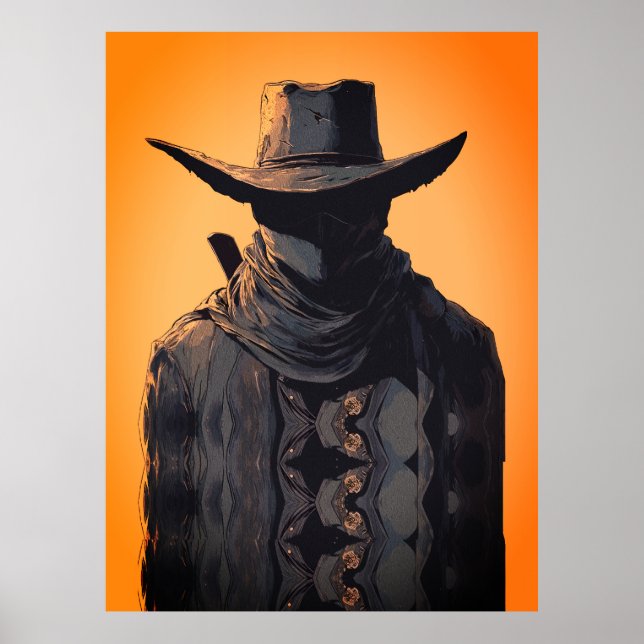 Impresión de Arte de Pared de Vaquero Forajido Osc (Frente)