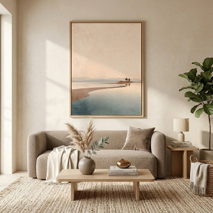 Impresión de Arte de Pared Minimalista Costera par