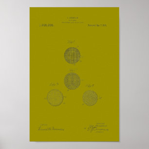 Impresión de arte de patente de baloncesto de golf