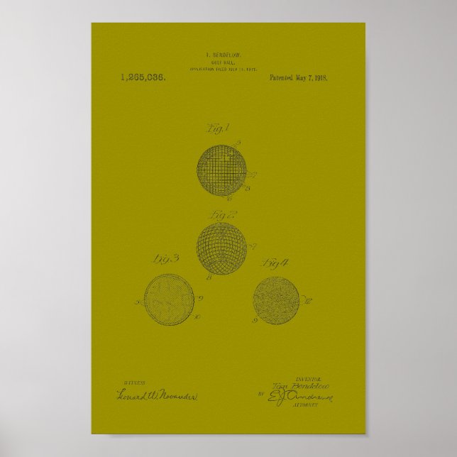 Impresión de arte de patente de baloncesto de golf (Frente)