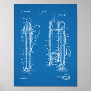 Impresión de arte de patente de Caddy Bag Club de 