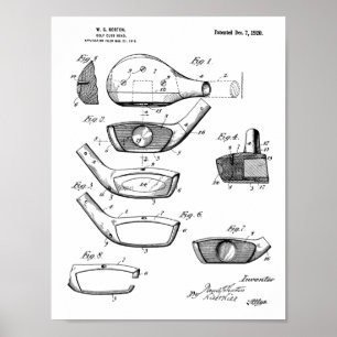 Impresión de arte de patente de diseño de jefe de