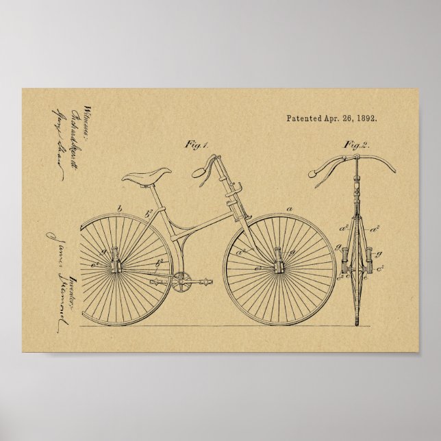 Impresión de arte de patente de diseño de suspensi (Frente)