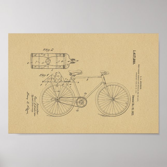 Impresión de arte de patentes de bicicletas de épo (Frente)