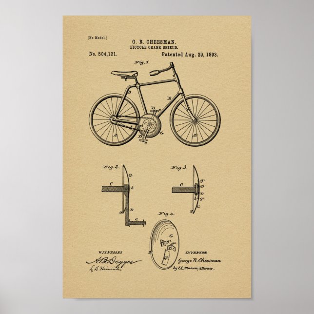Impresión de arte de patentes de bicicletas de épo (Frente)