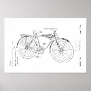 Impresión de arte de patentes de bicicletas de Sch