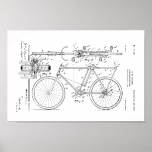 Impresión de arte de patentes de bicicletas sin ca