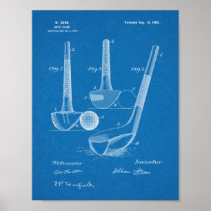 Impresión de arte de patentes de diseño de club de