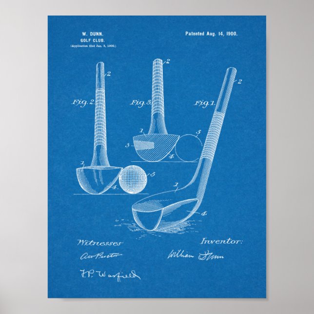 Impresión de arte de patentes de diseño de club de (Frente)