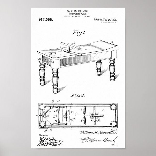 Impresión de arte de patentes de patentes de tabla (Frente)