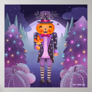 Impresión de arte de pepino de Halloween