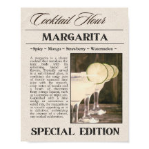 Impresión de arte de periódico Margarita Vintage