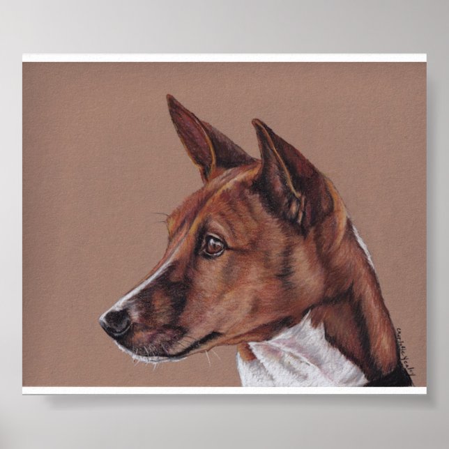 Impresión de arte de perro de Basenji (Frente)