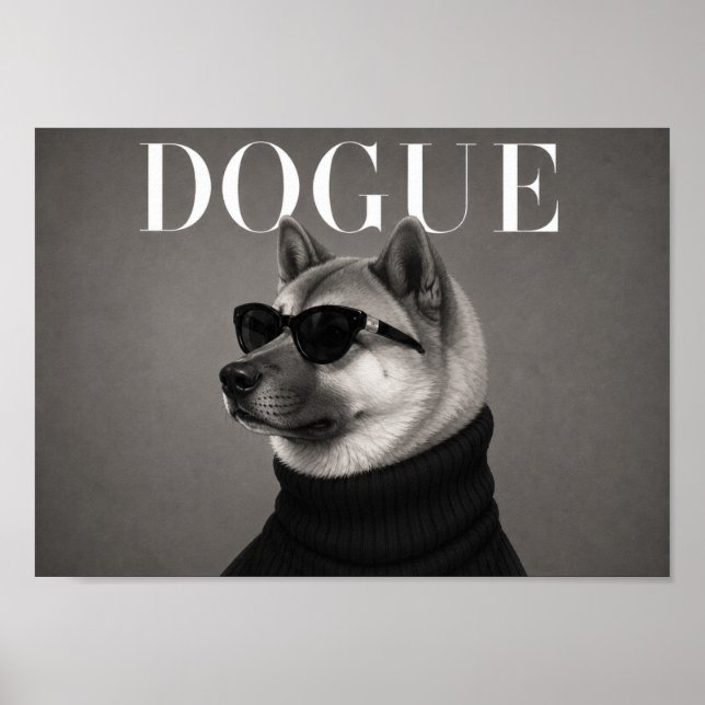 Impresión de arte de perro de moda Akita (Frente)