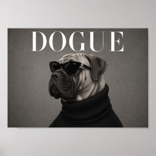 Impresión de arte de perro de moda Bullmastiff chi