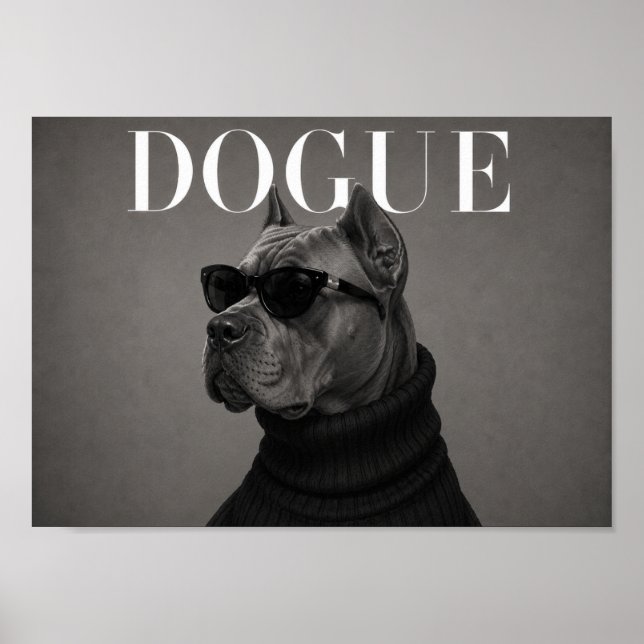 Impresión de arte de perro de moda Cane Corso Chic (Frente)