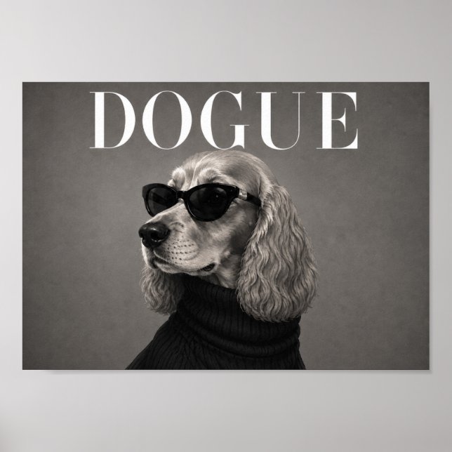 Impresión de arte de perro de moda chic Cocker Spa (Frente)