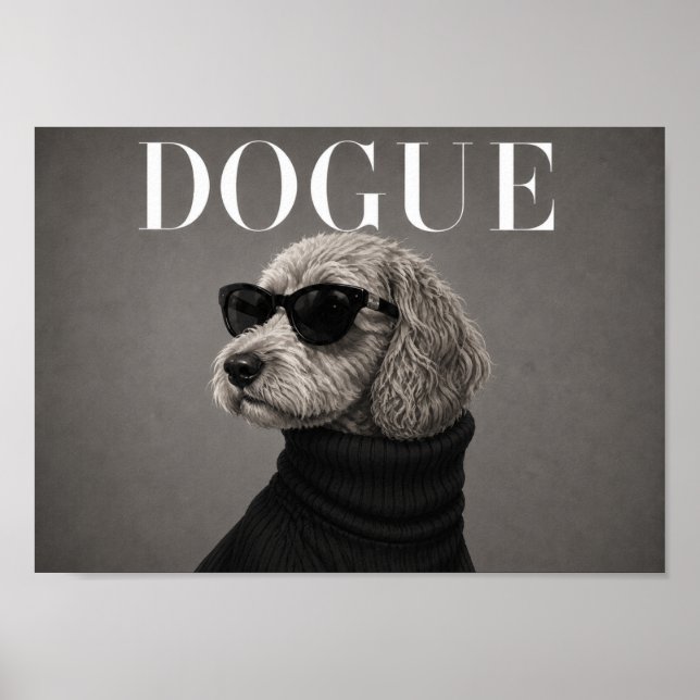 Impresión de arte de perro de moda Cockapoo Chic (Frente)