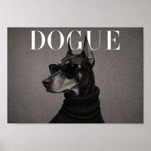 Impresión de arte de perro de moda Doberman Chic