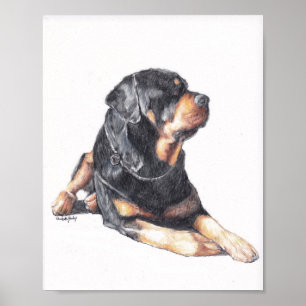 Impresión de arte de perro en rottweiler