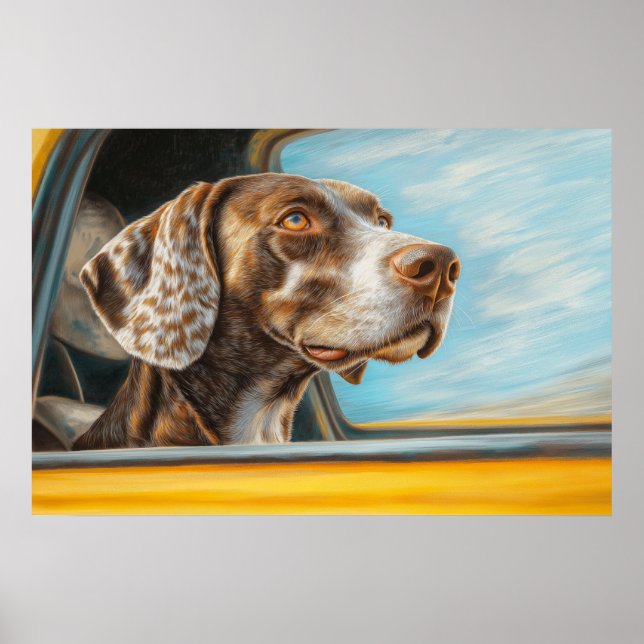 Impresión de arte de perro manchado en una aventur (Frente)