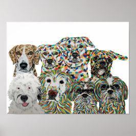 Impresión de arte de perros artísticos