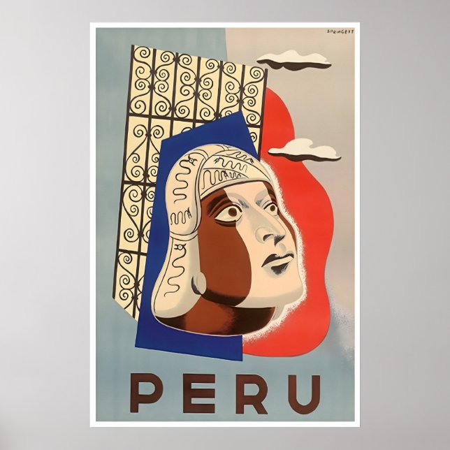 Impresión de arte de Perú Póster de viaje Hogar pe (Frente)