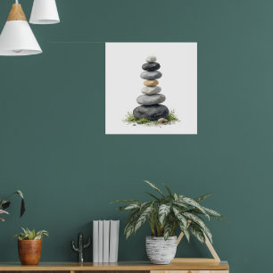 Impresión de Arte de Piedras Apiladas Zen Paseo