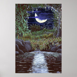 Impresión de arte de pintura acrílica Moonlight Fa