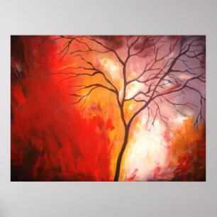 Impresión de arte de pintura en lienzo de árbol ab