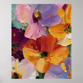 Impresión de arte de pintura floral vibrante con i