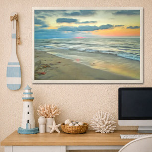 Impresión de arte de pintura Ocean Sunset Beach 07