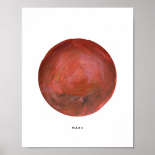 Impresión de arte de planeta marciano pintado