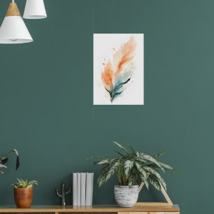 Impresión de arte de pluma en acuarela Boho nara