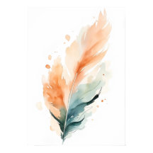 Impresión de arte de pluma en acuarela | Boho nara