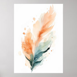 Impresión de arte de pluma en acuarela | Boho nara