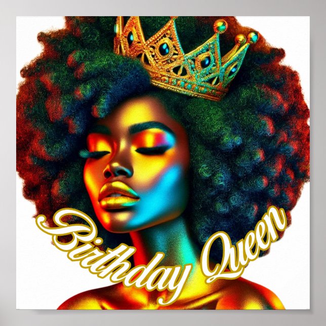 Impresión de arte de Queen Afro (Frente)