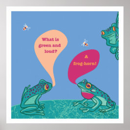 Impresión de arte de ranas silvestres - azul y ver