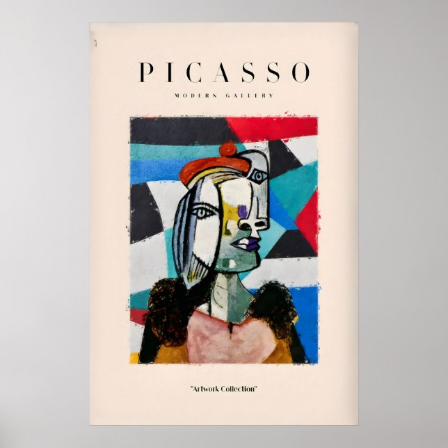Impresión de arte de retrato abstracto de mujer co (Frente)