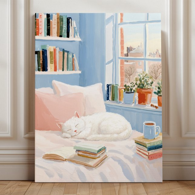 Impresión de arte de rincón de lectura de gato bla (Subido por el creador)
