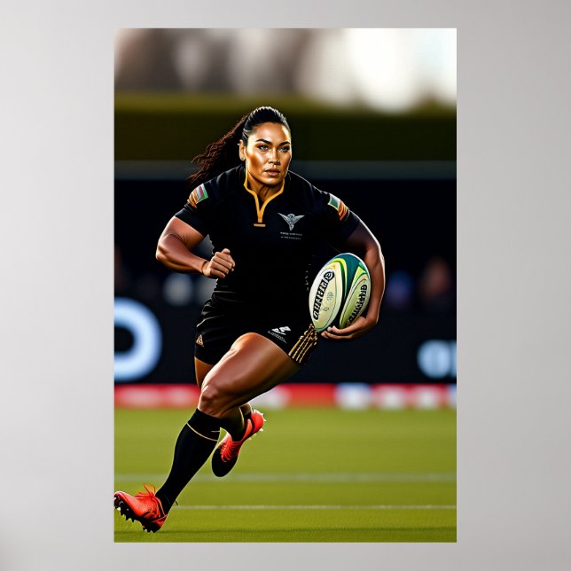 Impresión de arte de rugby para mujeres (Frente)