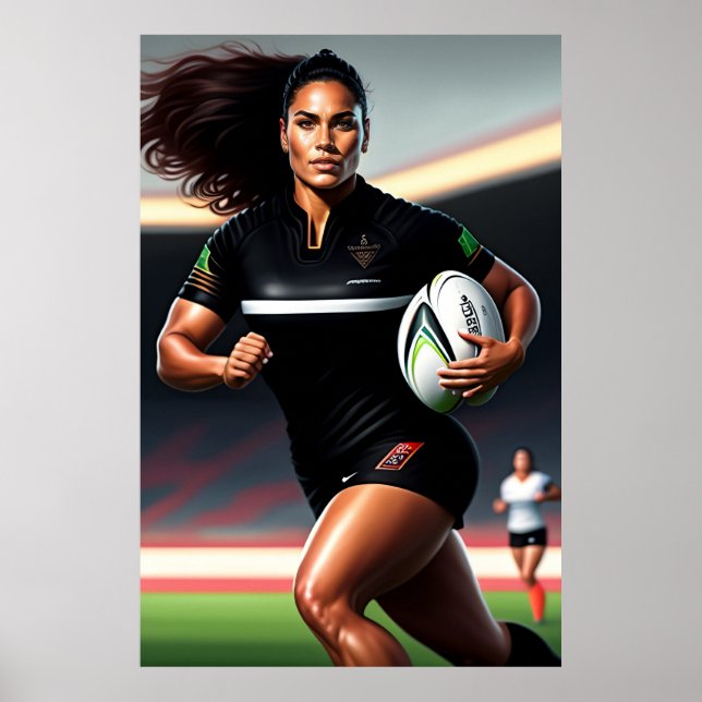 Impresión de arte de rugby para mujeres (Frente)