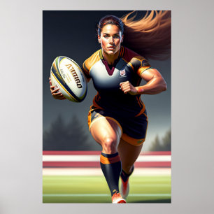 Impresión de arte de rugby para mujeres